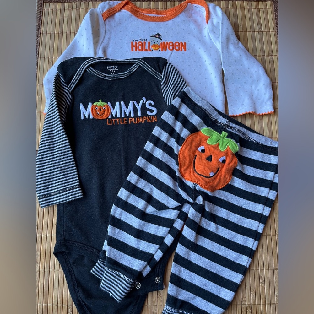 Carter’s Halloween onesie and pants, 3 piece set, Size 9m, 9 months